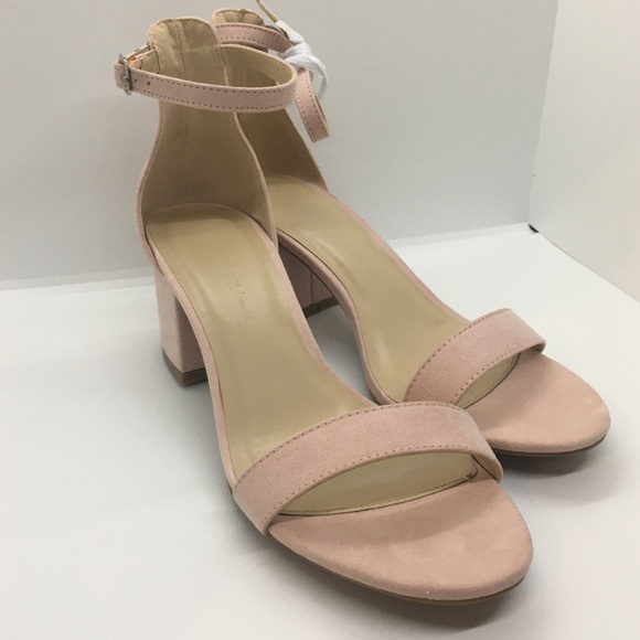 Blush Suede Charlotte Russe Ankle Strap Heels 9 - Picture 4 of 8